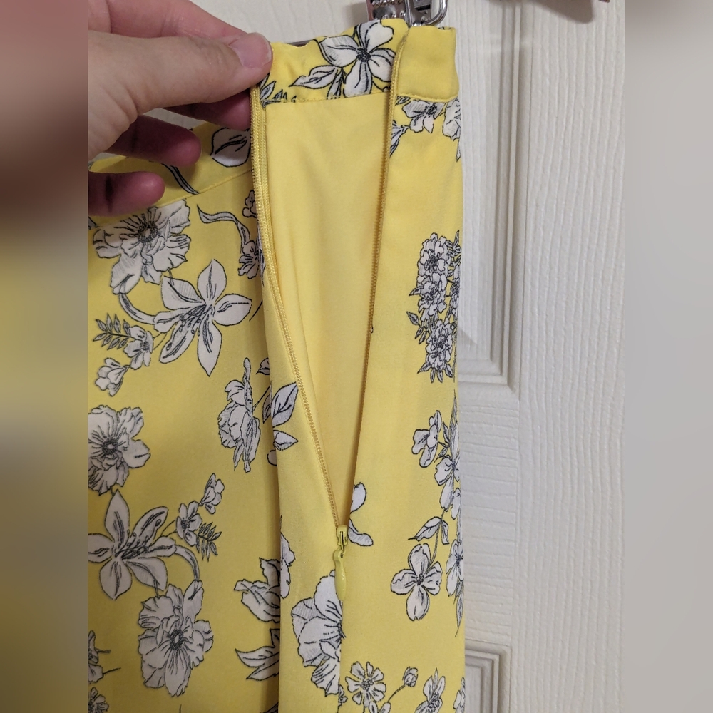 Gianni Bini skirt yellow floral asymmetrical hem size XL - Picture 8 of 8